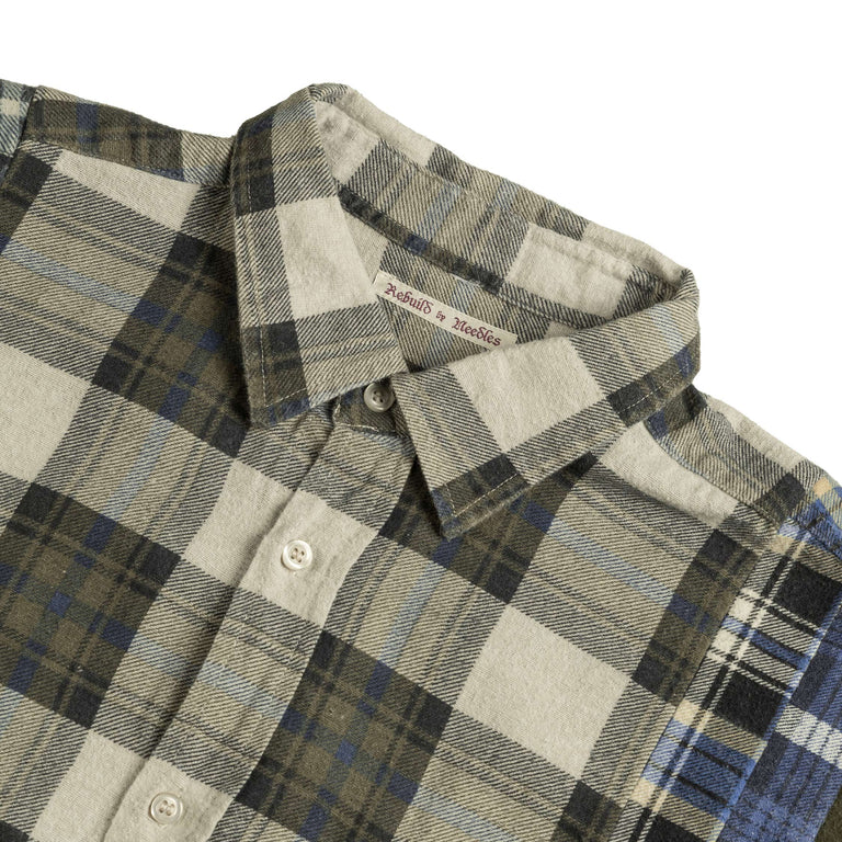 Needles *Rebuild By* Flannel 7 Cuts Wide Shirt