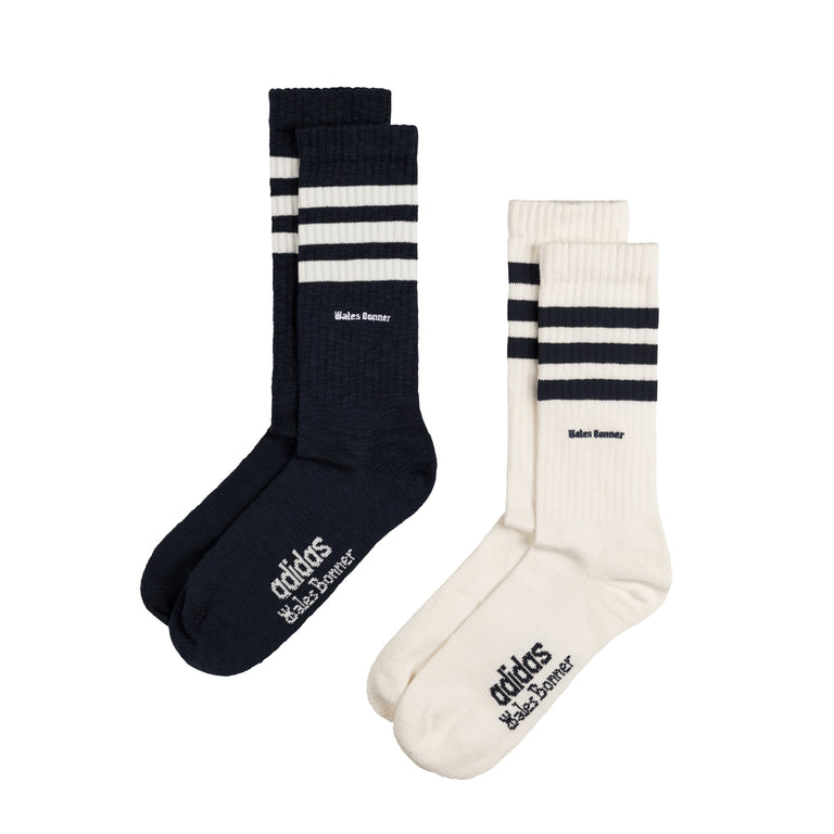 Adidas x Wales Bonner 3 Stripe Sock - S / Night Navy / Chalk White