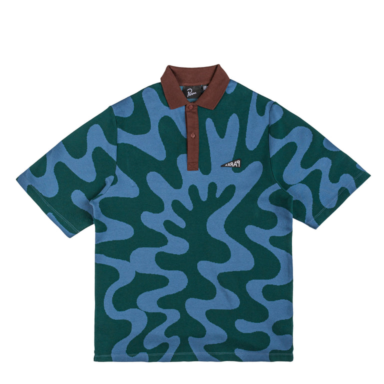By Parra Broken Waves Polo Shirt - XL / Pine Green