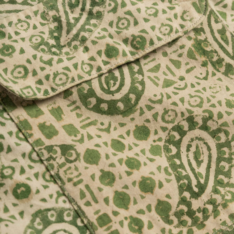 Beams Plus Open Collar Block Print Paisley