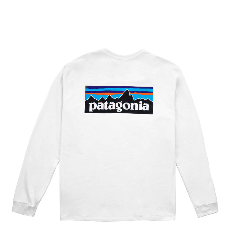 Patagonia L/S P-6 Logo Responsibili-Tee - M / White