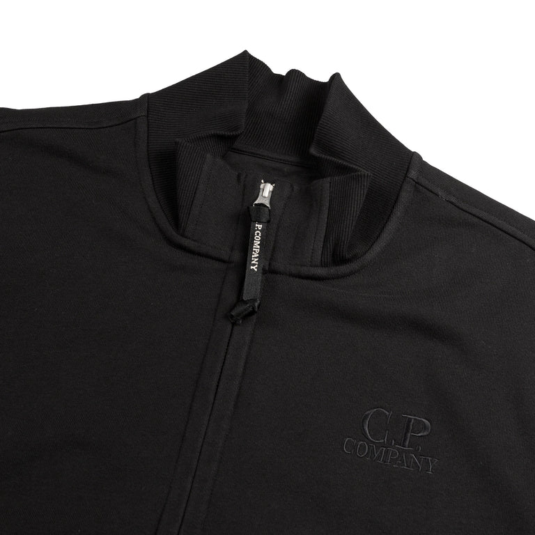 C.P. Company Diagonal Raised Fleece Sweat Jacket (Black)