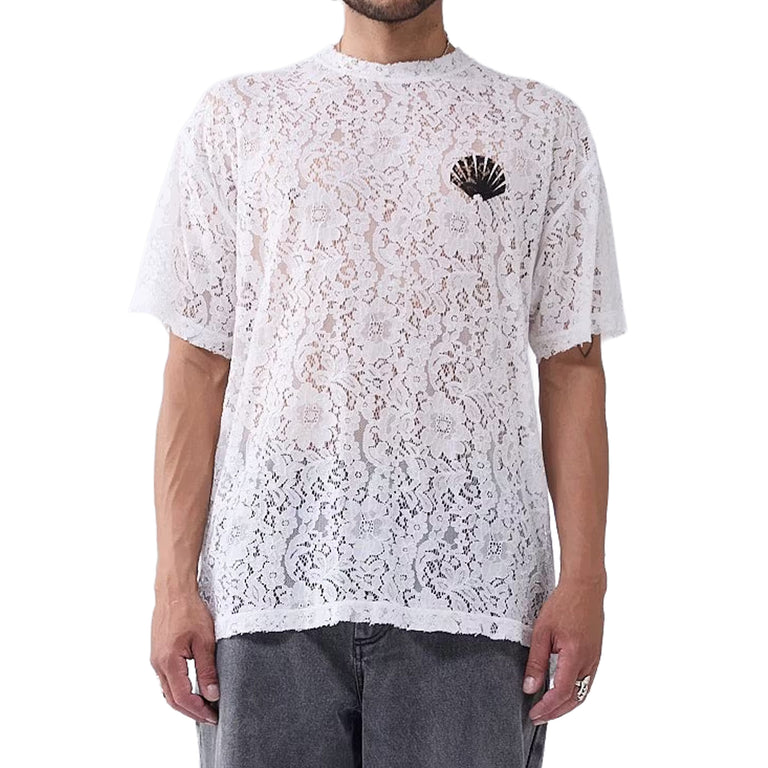 New Amsterdam Surf Association Lace Logo Tee (White / Black)