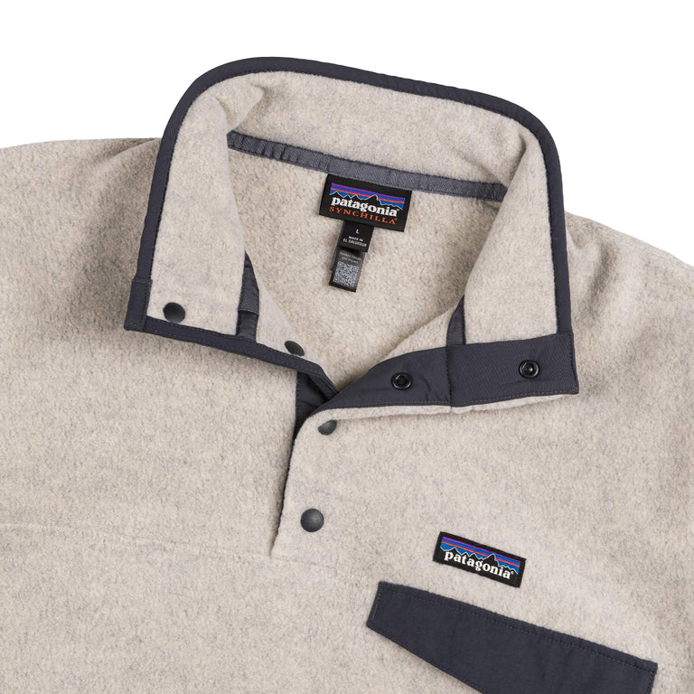 Patagonia Lightweight Synchilla Snap-T Fleece Pullover (Oatmeal Heather / Smolder Blue)