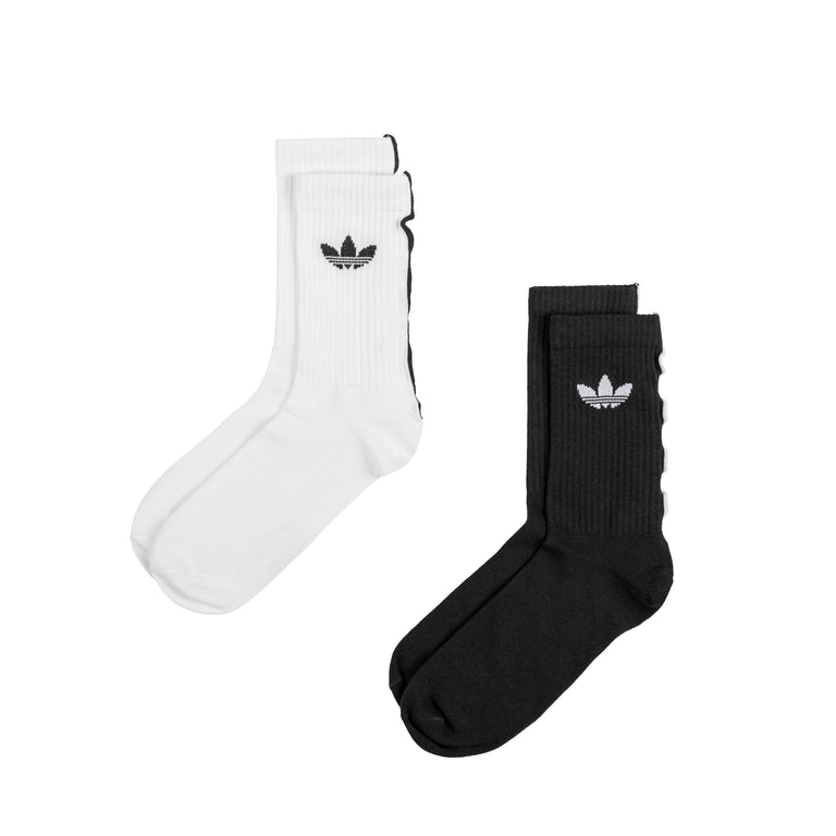 Adidas Ruffle Crew Socks 2 Pairs - M / White / Black