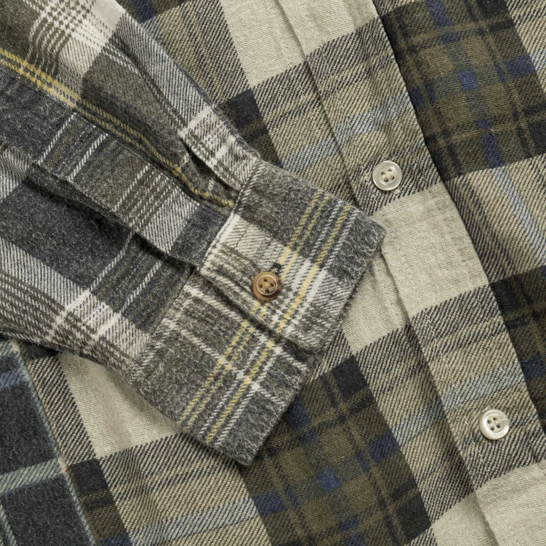 Needles *Rebuild By* Flannel 7 Cuts Wide Shirt