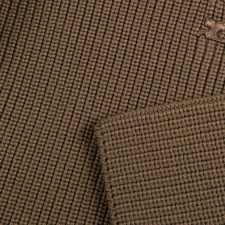 Courreges Ribbed Wool Trucker Sweater (Mocha)