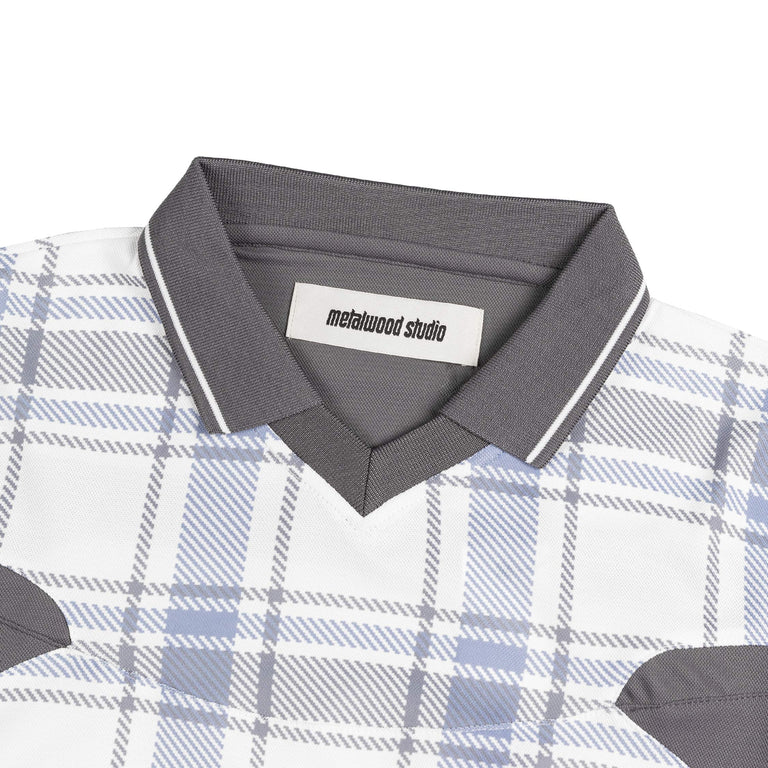 Metalwood Paneled 3/4 Sleeve Polo