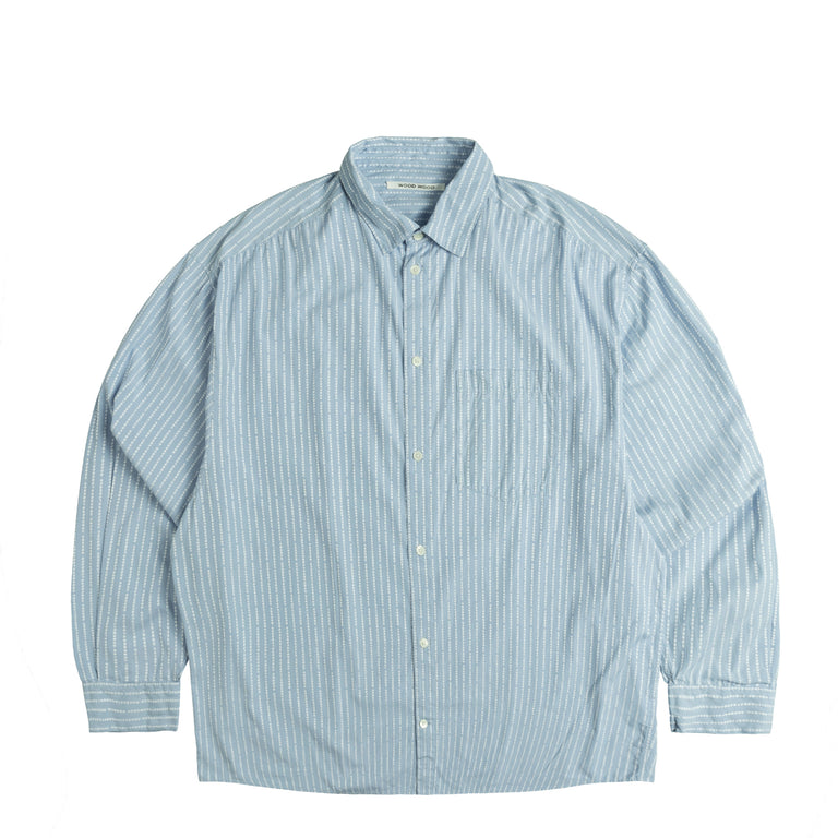 Wood Wood Rofus Oversized Shirt - L / Blue Heron