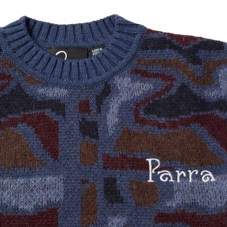 By Parra Repeat FTP Booster Knitted Pullover (Blue)