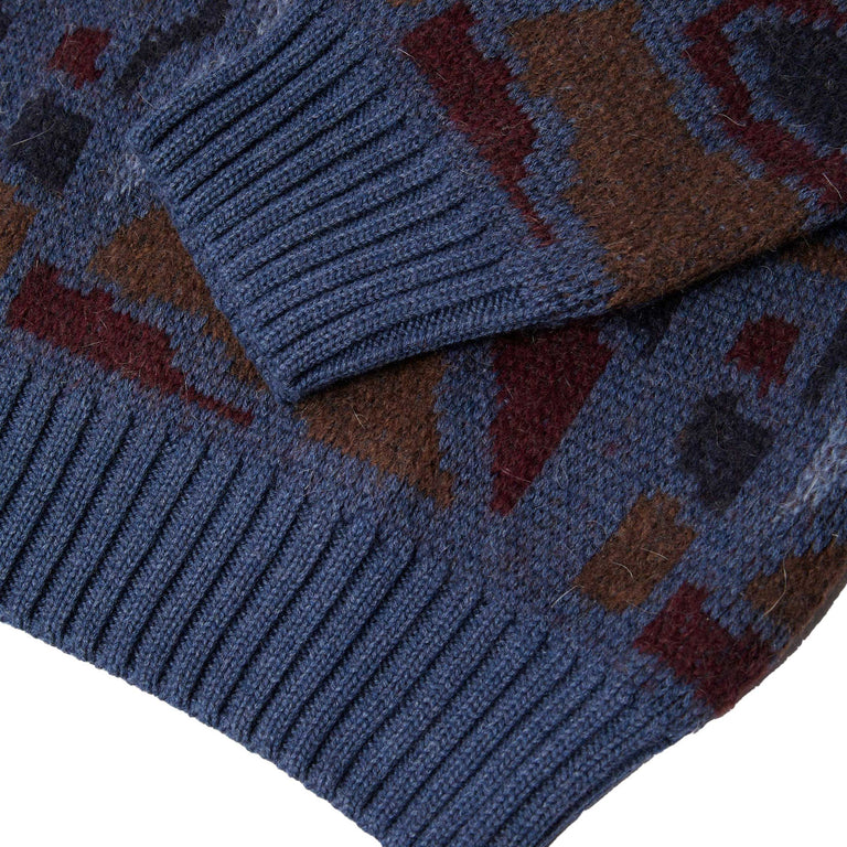 By Parra Repeat FTP Booster Knitted Pullover (Blue)