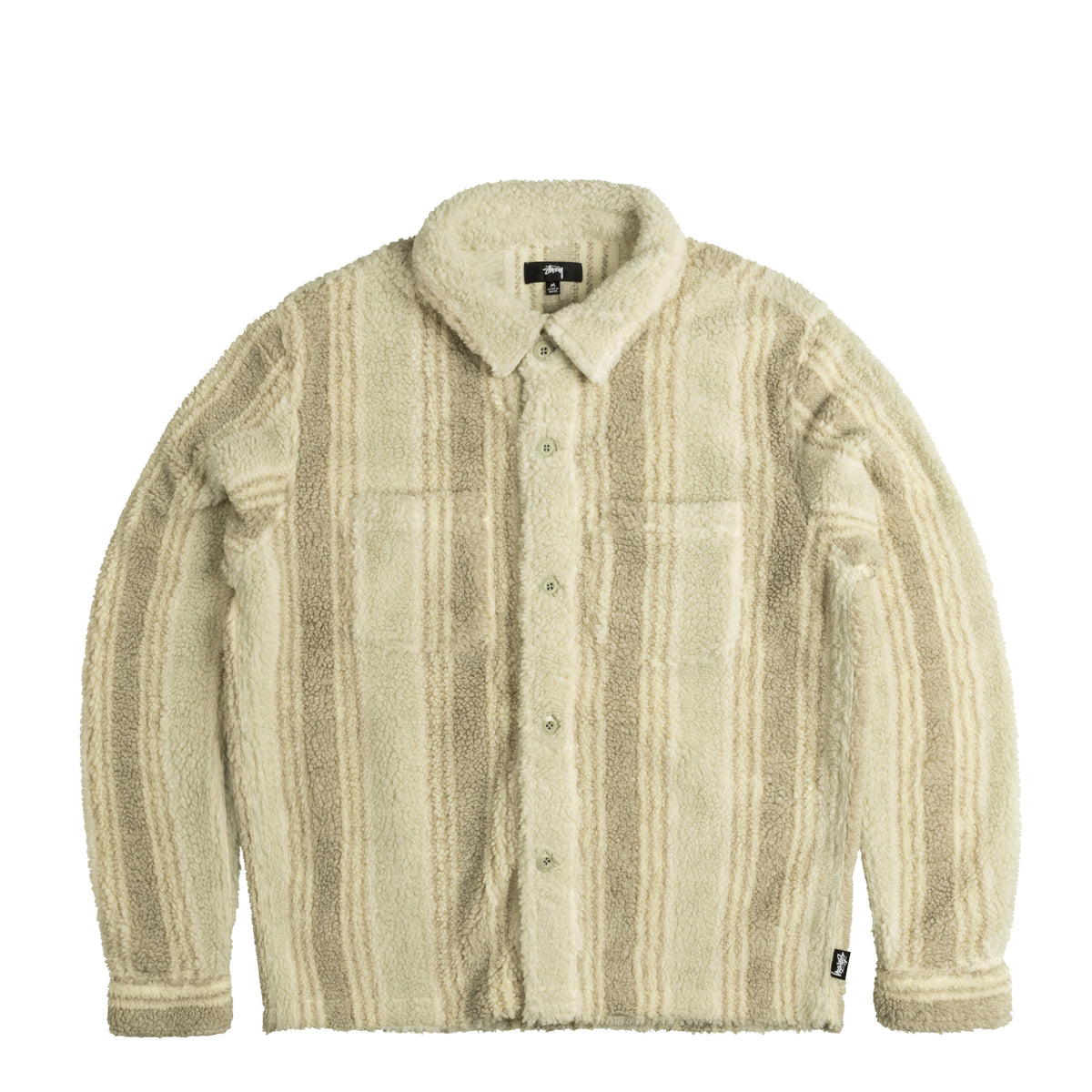 Stussy Stripe Sherpa Shirt buy now at Asphaltgold Online Store