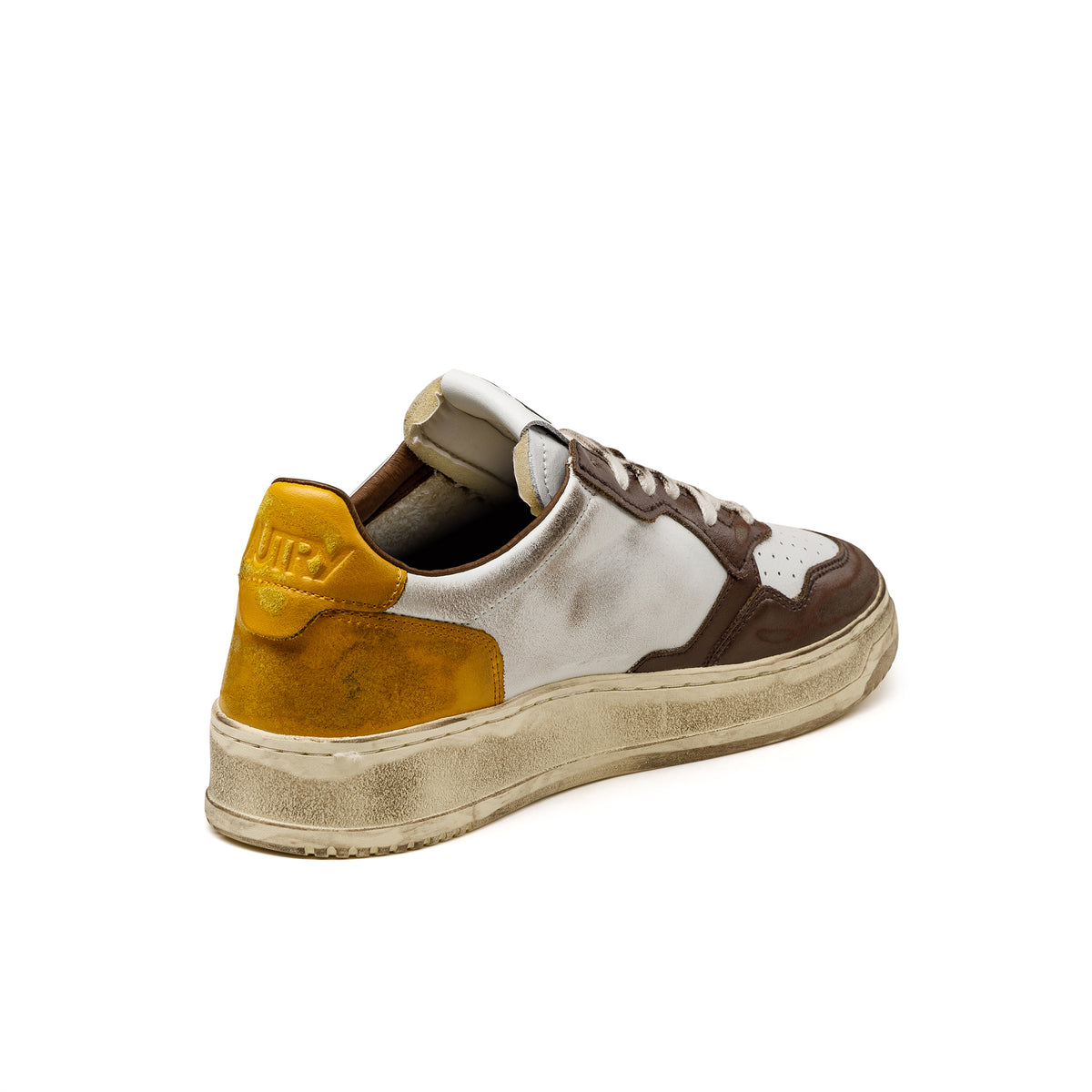 スニーカー AUTRY SNEAKERS LOW LEAT/LEAT WHITE/BROWN/HONEY (AVLMSV12) Autry Super Vintage Medalist Low Sneakers In Honey, Brown
