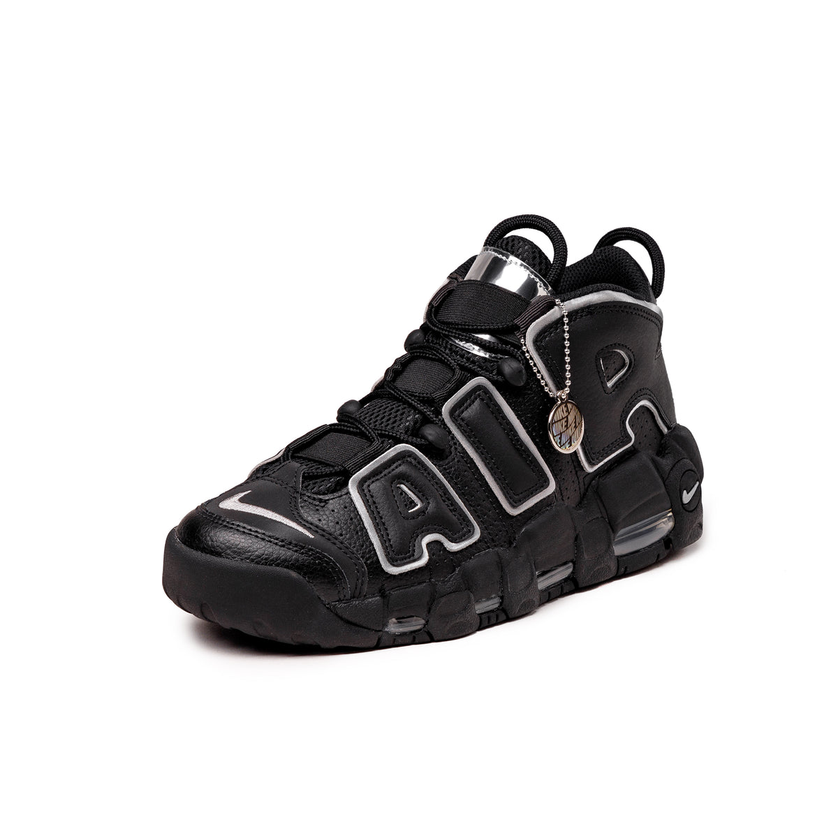 Nike Wmns Air More Uptempo 96 Black Metallic Silver Turquoise Blue