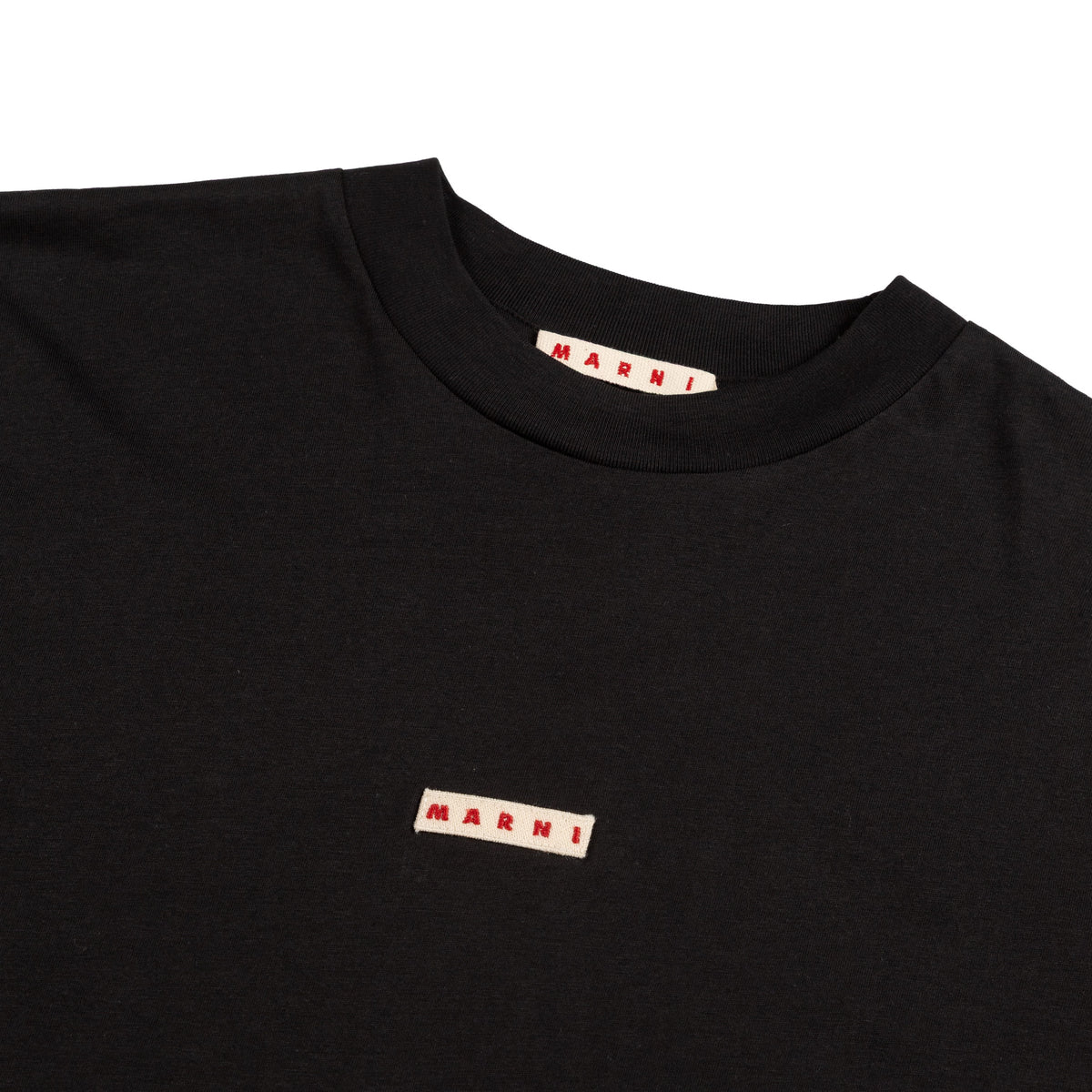 Tシャツ・カットソー MARNI FW25 Logo patch t-shirt (HUMU0223X6UTCZ57 00N99) 6QVKrbwEFSS1w4iJa12U_HUMU0223X