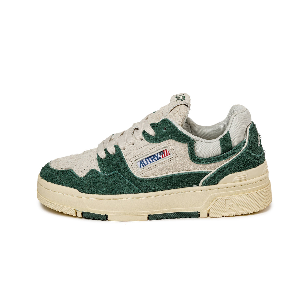 AUTRY 25SS CLCスニーカー ROLMMC Autry Clc Low Sneakers In White Leather And Silver Blue Suede