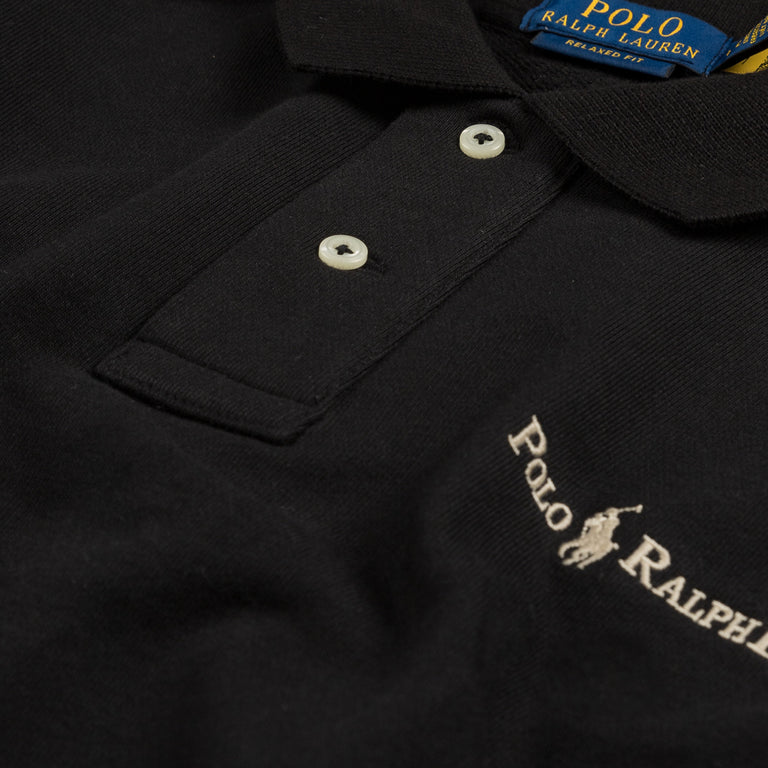 Polo Ralph Lauren Relaxed Fit Logo Collared Sweatshirt (Polo Black)