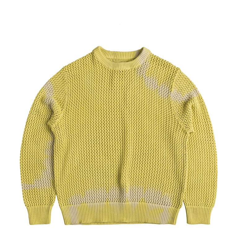 Stussy Pigment Dyed Loose Gauge Sweater - S / Tie Dye Yellow