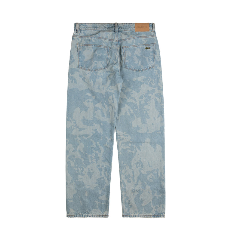 Lacoste Straight Leg Print Motif Denim Jeans