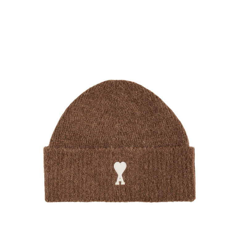 AMI Paris Striped Ami De Coeur Alpaca Beanie
