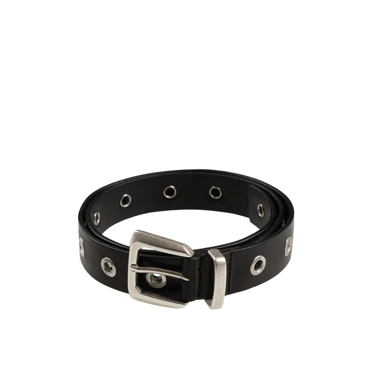 Molebo Metal Leather Belt - 95 / Black Leather