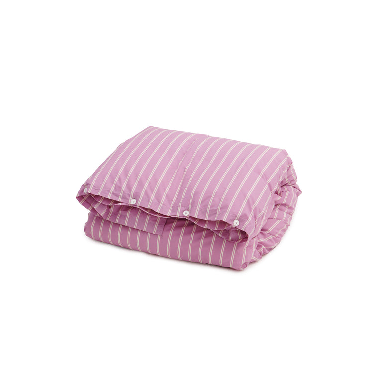 Tekla Duvet Cover - 155 x 220cm / Mallow Pink Stripes