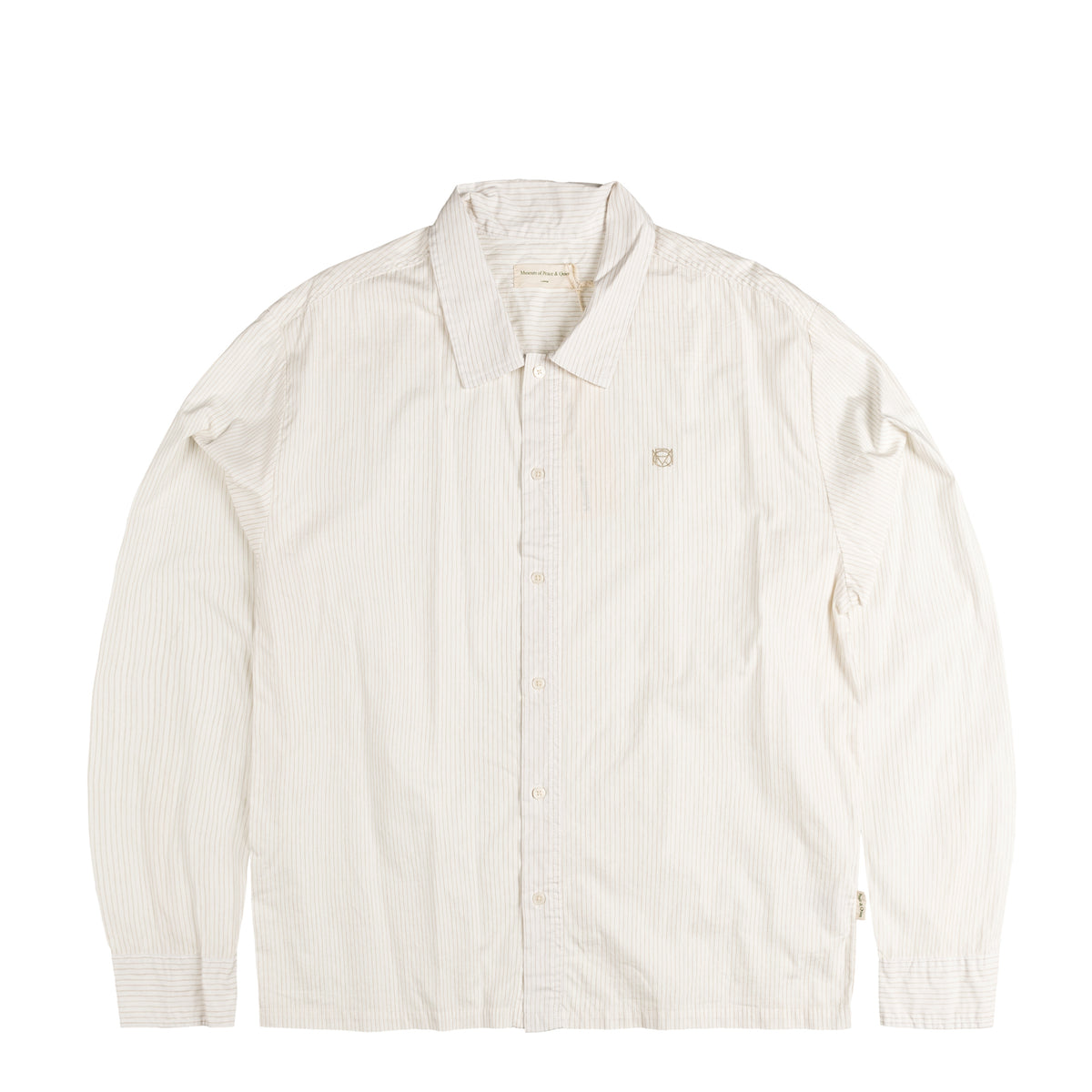 ◆THE MUSEUM VISITOR◆ COTTON ZIPPER SHIRTS BEIGE 12188 Museum of Peace & Quiet Vacation Longsleeve Button Up Shirt