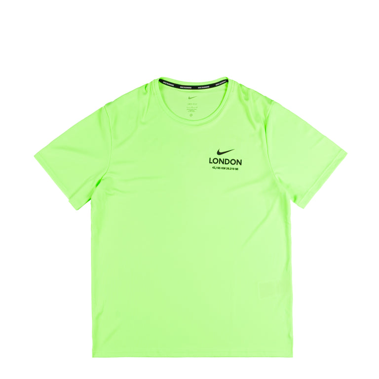 Nike Dri-FIT Miler UV Running T-Shirt - XL / Lime Blast