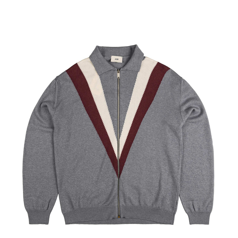 Autry Knit Wool Shirt Jacket - XL / Dark Grey Melange