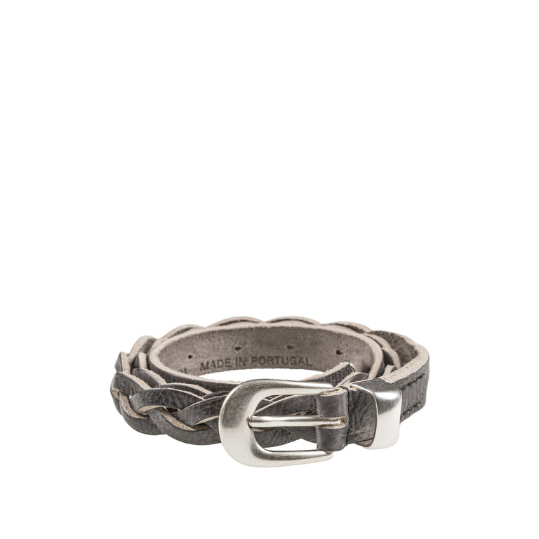 Our Legacy Braided Belt 2 CM - 90 / Soft Coal Torn Bovine