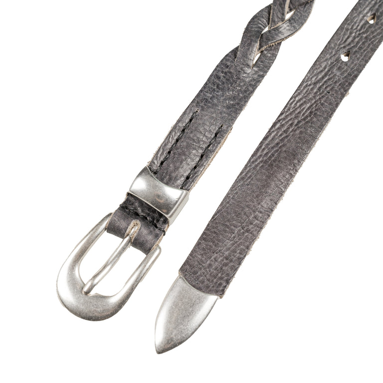 Our Legacy Braided Belt 2 CM (Soft Coal Torn Bovine)