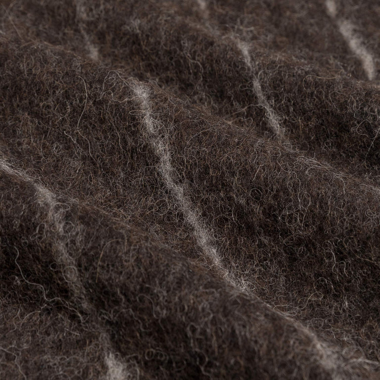 Our Legacy Estate Scarf (Brown Pinstripe Fuzzy Alpaca)