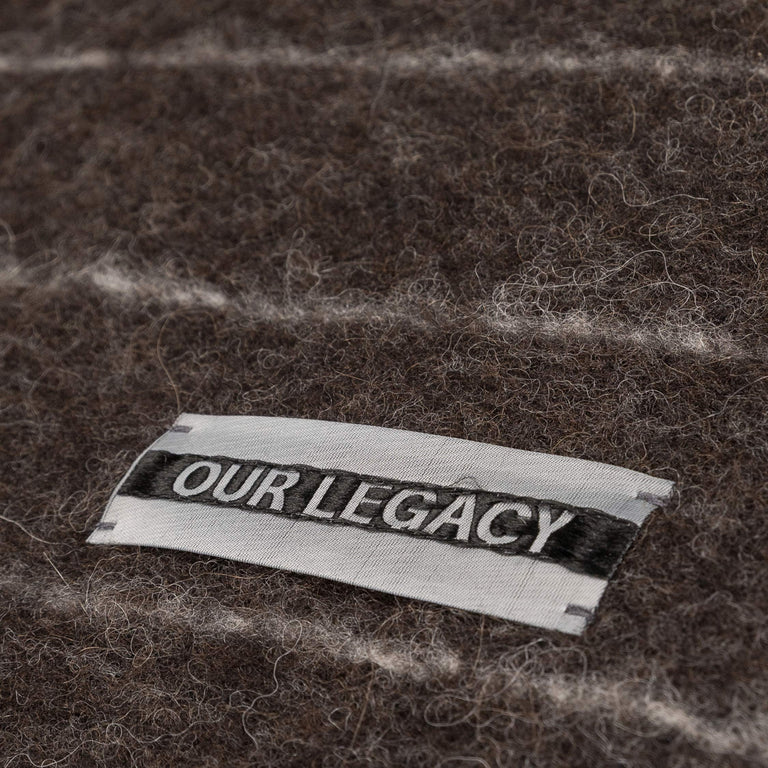 Our Legacy Estate Scarf (Brown Pinstripe Fuzzy Alpaca)