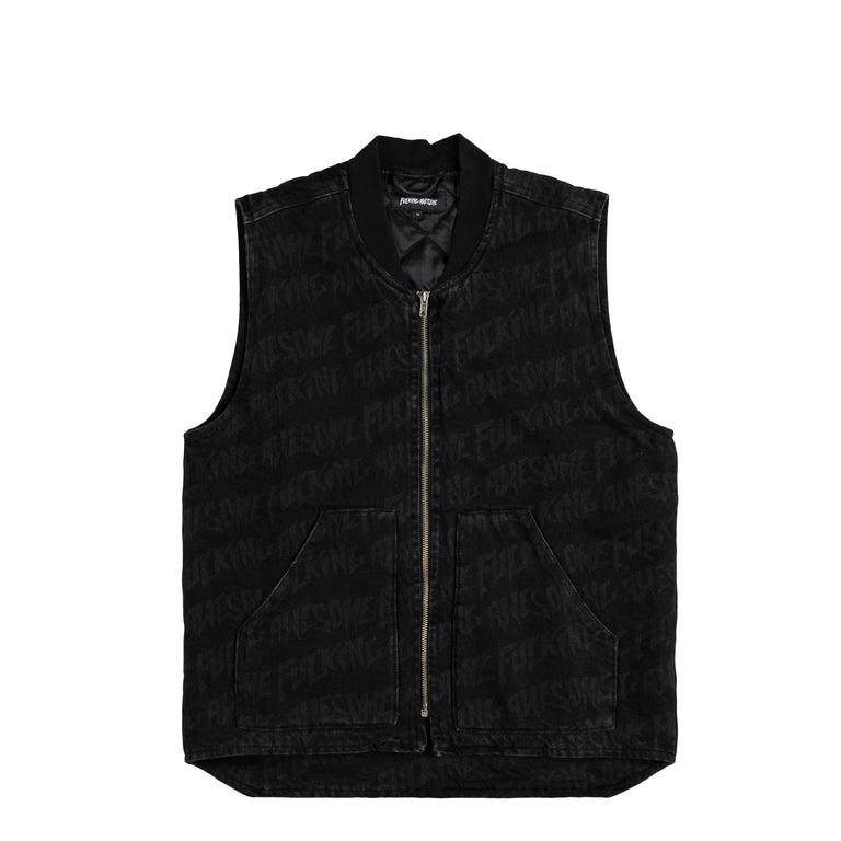 Fucking Awesome Stamp Denim Vest - S / Black