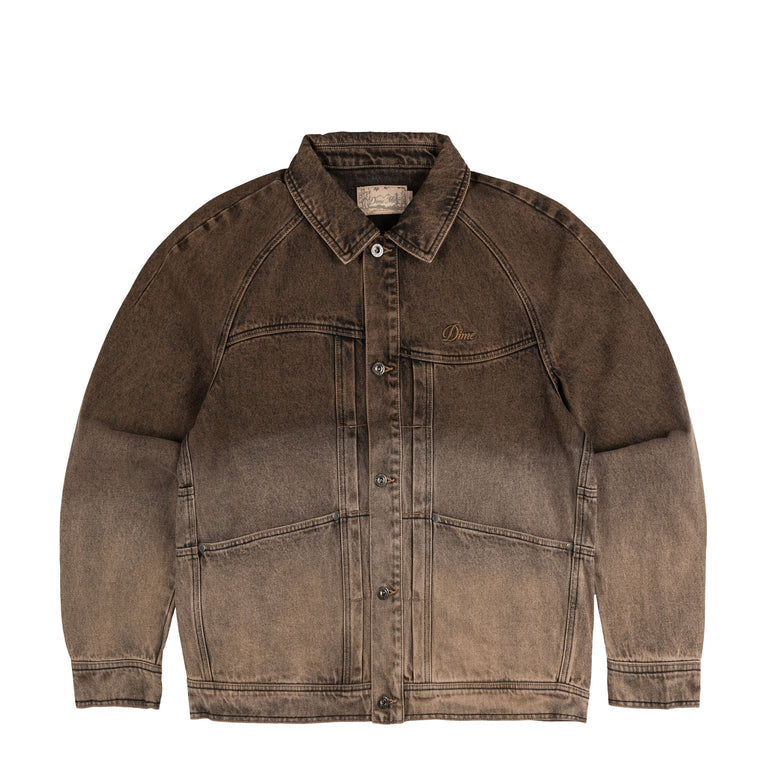 Dime Dipped Denim Jacket - L / Dipped Sandblasted Brown