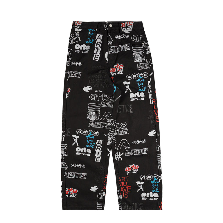 Arte Antwerp Back Pocket Graphic Pants