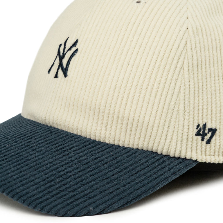 47 MLB New York Yankees Cord Base Runner Two Tone *Clean Up* Cap (Natural / Navy)