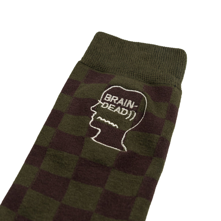 Brain Dead Logohead Dress Socks (Check)