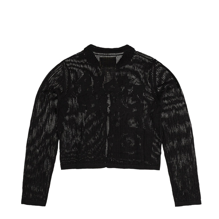 Brain Dead Mesh Knit Spiral Cardigan (Black)
