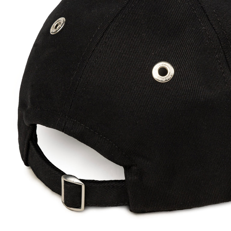 Ami Paris Cotton Ami de Coeur Embroidery Cap (Black)