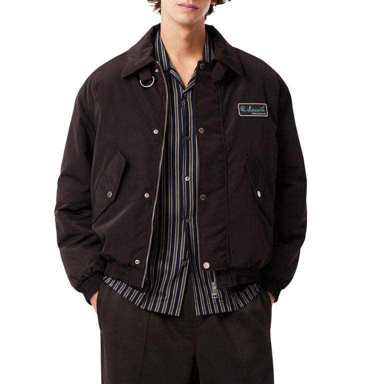 Lacoste Water-Repellent Aviator Badge Jacket (Brown)