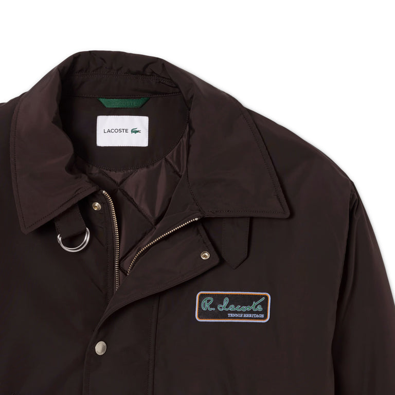 Lacoste Water-Repellent Aviator Badge Jacket (Brown)