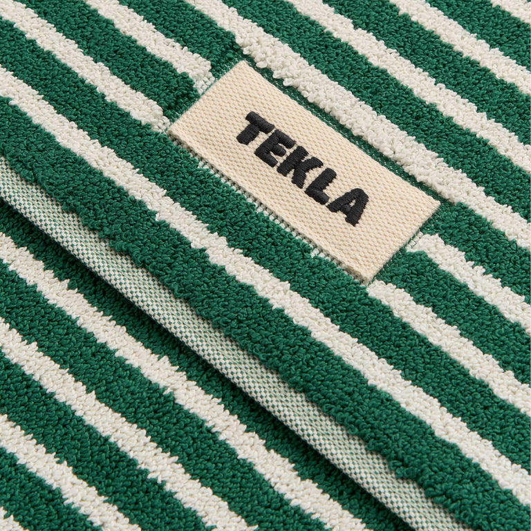 Tekla Bath Mat (Teal Green Stripes)