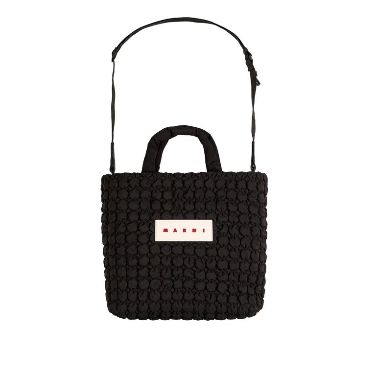 Marni Nylon Puff Small Tote Bag (Black)