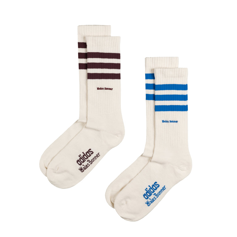 Adidas x Wales Bonner 3 Stripe Sock - XL / Chalk White / Chalk White