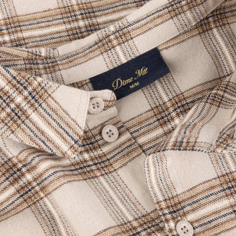 Dime Plaid Flannel Shirt (Beige)