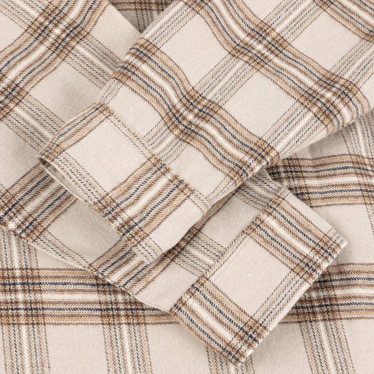 Dime Plaid Flannel Shirt (Beige)