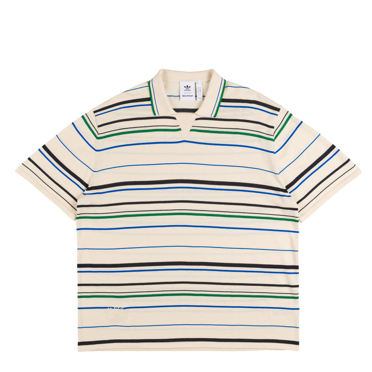 Adidas x Wales Bonner Knit Polo - XXL / Wonder White / Night Indigo / Bluebird / Green