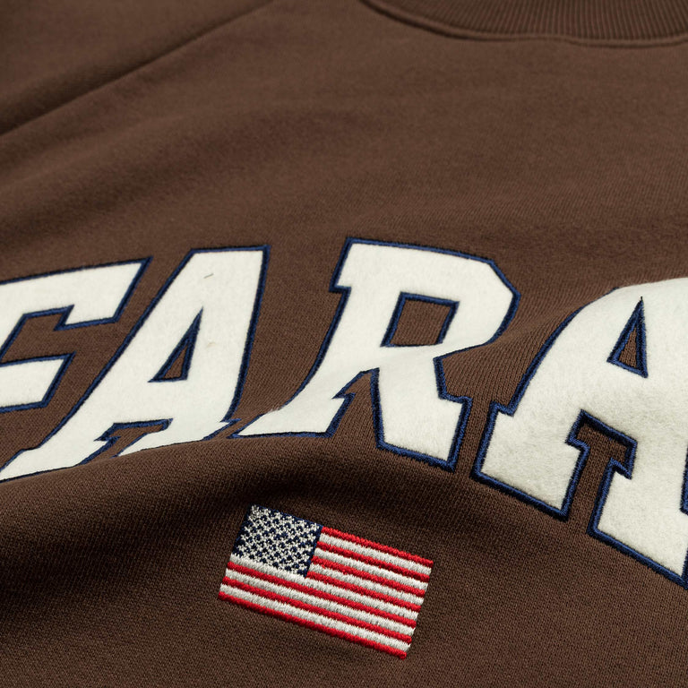 Farah Japan Embroidered Patch Logo Sweatshirt College Logo (Brown)
