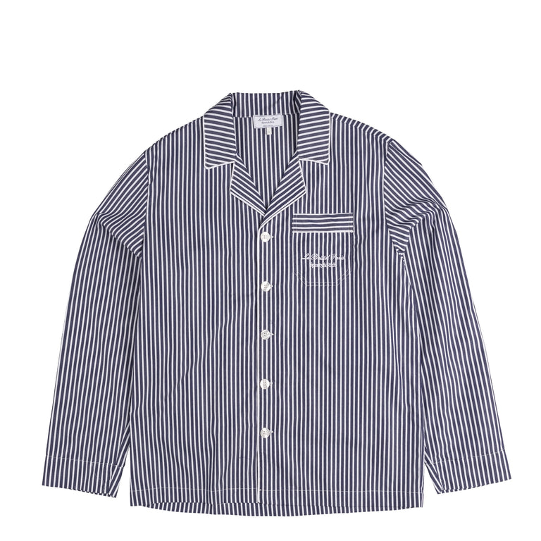 Sporty & Rich Faubourg Pyjama Top - M / Navy / White